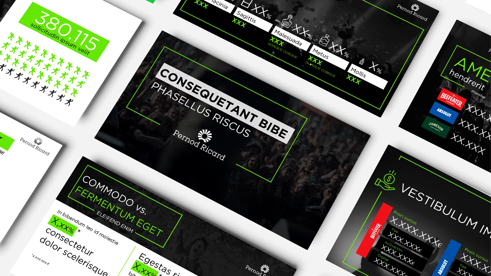 Pernod Ricard product and event PowerPoint presentation design